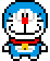 Pixel art of Doraemon